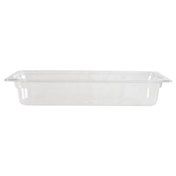 GN 2/4 100mm Deep Gastronorm Pan, Polycarbonate, Clear 