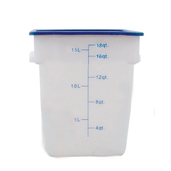 17Ltr / 18 qt (305mm x 279mm x 318mm) Square Food Storage Container, Polypropylene 