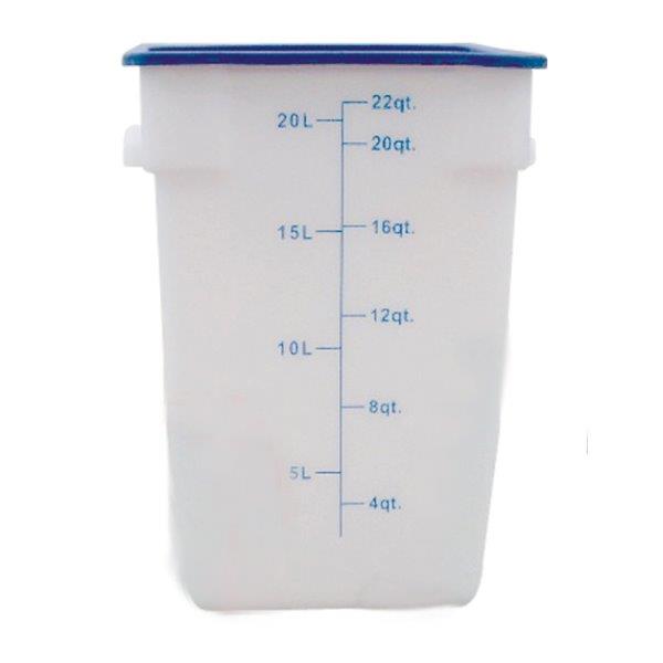 20.8Ltr / 22 qt (308mm x 283mm x 397mm) Square Food Storage Container, Polypropylene 