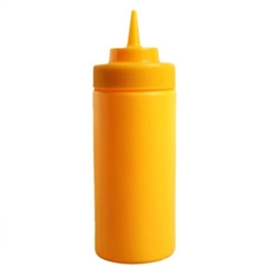 475ml / 16 oz Wide-Mouth Squeeze Bottle, Yellow (6pk) 