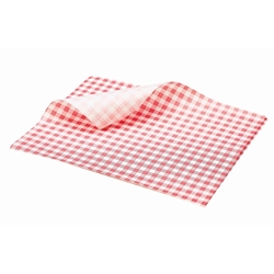Greaseproof Paper Gingham Print Red 25X20cm (Each) Greaseproof, Paper, Gingham, Print, Red, 25X20cm, Nevilles