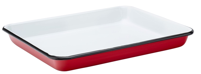Eagle Enamel Red Baking Tray 11? / 28cm (6 Pack) 