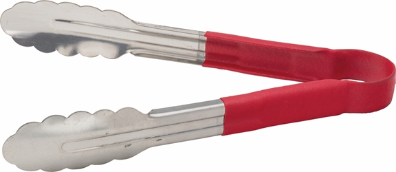 Stainless Steel Serving Tongs 9.5? / 24cm Red (each) 