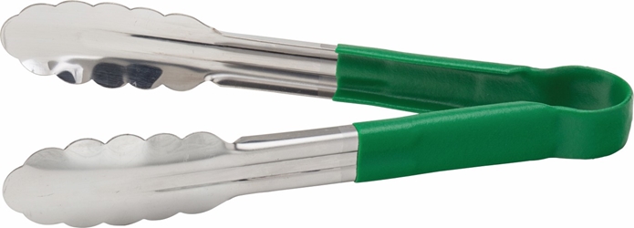 Stainless Steel Serving Tongs 9.5? / 24cm Green (each) 