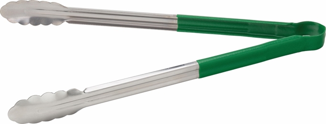 Stainless Steel Serving Tongs 16? / 40cm Green (each) 