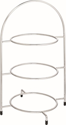 Chrome 3 Tier Cake Plate Stand 16.5? / 42cm - to hold 3 x 23cm Plates (each) 