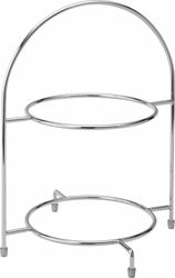 Chrome 2 Tier Cake Plate Stand 12.5? / 32cm - to hold 2 x 23cm Plates (each) 
