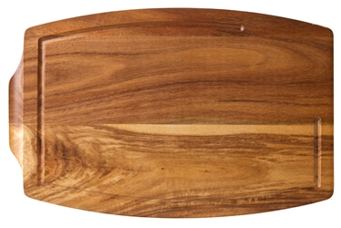 Acacia Wood Steak Platter 13.5x8.75? / 34x22cm - Sides: With Juice Catcher / Plain (6 Pack) 