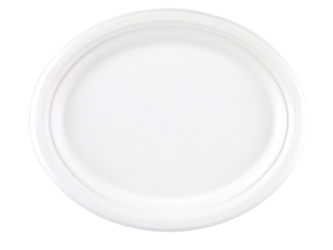 10” x 12” Bagasse Oval Plates (4 x 125 Pack) 