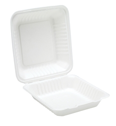 9” Bagasse Clamshell  Meal Box (2 x 100 Pack) 