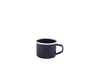 Enamel Mug Black with White Rim 12cl/4.2oz (Each) Enamel, Mug, Black, with, White, Rim, 12cl/4.2oz, Nevilles
