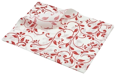 Greaseproof Paper Red Floral Print 25 x 20cm (Each) Greaseproof, Paper, Red, Floral, Print, 25, 20cm, Nevilles