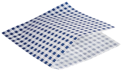 Greaseproof Paper Bags Blue Gingham Print 17.5 x 17.5cm (Each) Greaseproof, Paper, Bags, Blue, Gingham, Print, 17.5, 17.5cm, Nevilles