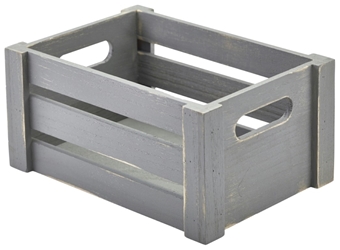 Wooden Crate Grey Finish 22.8x16.5x11cm (Each) Wooden, Crate, Grey, Finish, 22.8x16.5x11cm, Nevilles