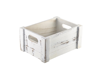 Wooden Crate White Wash Finish 22.8x16.5x11cm (Each) Wooden, Crate, White, Wash, Finish, 22.8x16.5x11cm, Nevilles