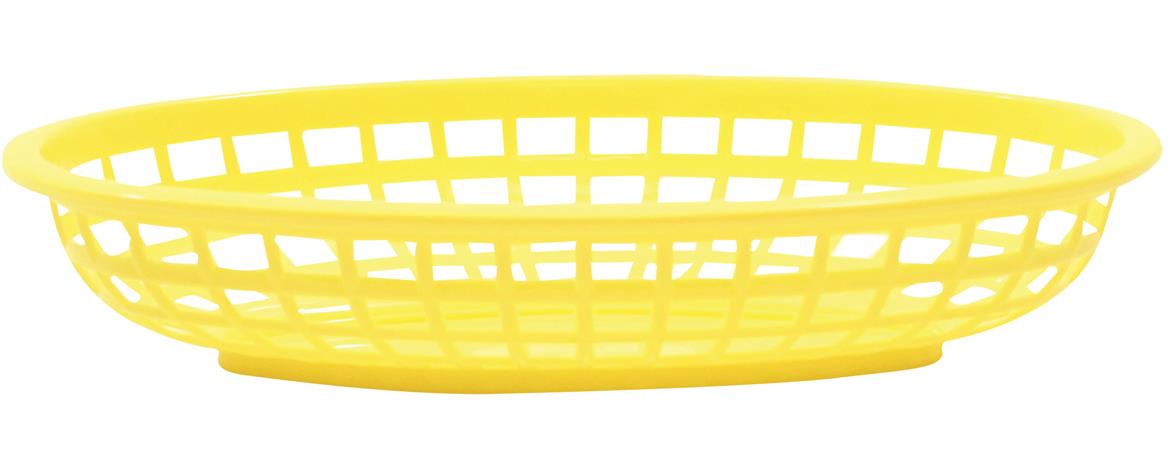 Classic Oval Baskets Hight Density Polyethylene Yellow 24x15x5cm (36 Pack) 