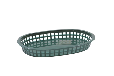 Chicago Platter Baskets Polypropylene Oval Forest Green 27x18x4cm (36 Pack) 