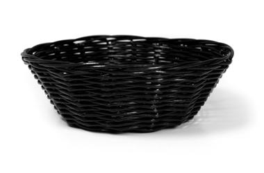 Poly Rattan Basket Round 18 Cm / 7Inch Black 