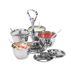 Relish Server Stainless Steel 4 Bowl 
