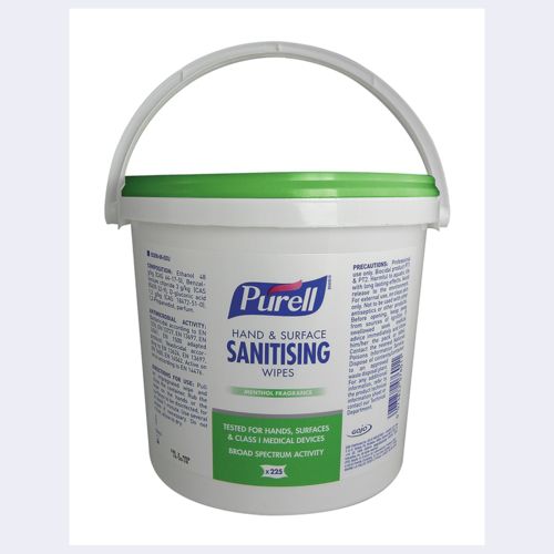 Purell hand and surface wipes ( bucket 225) 