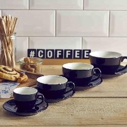 Black Genware Bowl Shaped Cups