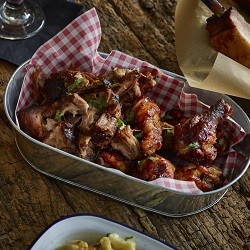 Galvanised Steel Platter Sticky Chicken Legs