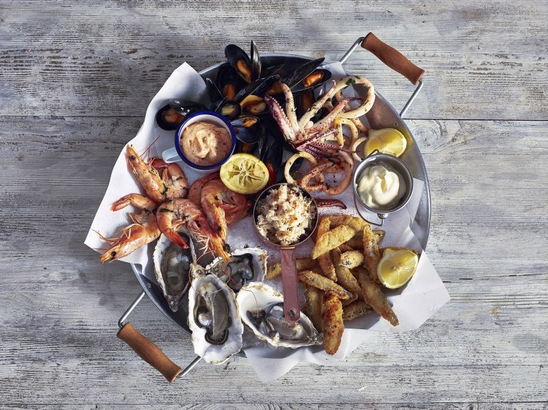 Seafood Sharing Platter with Copper & Enamel
