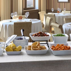 White Porcelain Tabletop Buffet Display