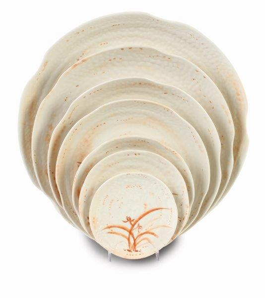 10 1/2in / 265mm Lotus Shape Plate, Gold Orchid (4 Pack) 