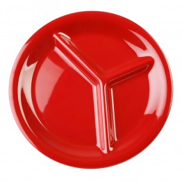 10 1/4? / 260mm, 3 Compartment Plate, Pure Red 