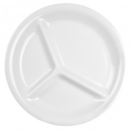 10 1/4? / 260mm, 3 Compartment Plate, White 