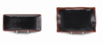 11 1/4? X 7 1/4? / 285mm X 185mm Wave Rectangular Plate, Tenmoku (12 Pack) 