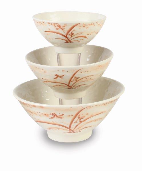11 oz, 4 3/4in / 120mm Rice Bowl, Gold Orchid (4 Pack) 