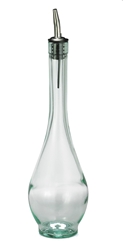 16 oz Siena Oil Bottle, Stainless Steel Pourer, Green Glass 