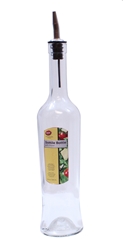 17 oz Sottile Glass Bottle w/ Pourer (599P), Clear Glass 
