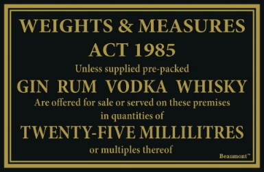 170x110mm 25ml Whiskey, Gin, Vodka, Rum (Each) 170x110mm, 25ml, Whiskey, Gin, Vodka, Rum, Beaumont