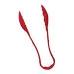 229mm / 9" Scallop Grip Tong, Polycarbonate, Red 