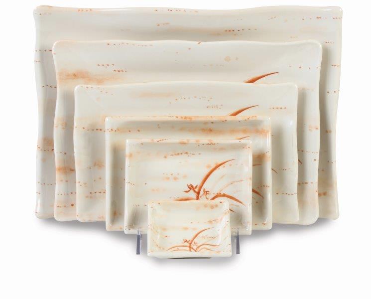 3 oz, 4? X 4? / 100mm X 100mm Wave Square Sauce Dish, Gold Orchid (12 Pack) 