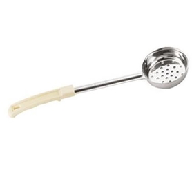 3 oz Stainless Steel perforated Spoonout with Beige Handle, One-Piece 