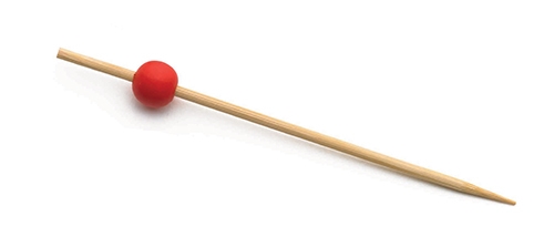 4.5” Bamboo Pick with Red Ball (100 per Pack) 