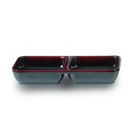 4 oz, 6? X 3? / 150mm X 75mm Twin Sauce Dish, Tenmoku (12 Pack) 