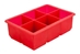 6 Cavity Silicone Ice Cube Mould 2” Square (Red) (Each) - BE-3350