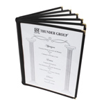 6 Page Book Fold Menu Cover, 216mm x 279mm / 8 1/2? x 11?, Black 
