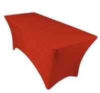 6ft Red Spandex Lycra Rectangular Trestle Table Cloth Cover (Each) 