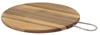 Acacia Round Board w/ Brushed Nickel Handle, 12” dia x 0.6” w/ 3” Handle 