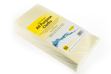 All Purpose Cloth - Yellow Striped 60x30cm Medium Duty 40GSM (x50) 