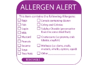Allergen Alert Label - 50mm x 50mm (500 Labels) 