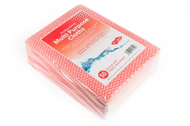 Antibacterial Cloth - Red Wave Medium Duty 40GSM (x50) 