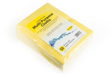Antibacterial Cloth - Yellow Wave Medium Duty 40GSM (x50) 