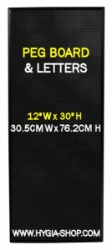 BLACK PEG BOARD 12inch Wide x 30inch High (Each) BLACK, PEG, BOARD, 12inch, Wide, 30inch, High, Beaumont